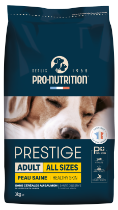 PRESTIGE CHIEN ADULT ALL SIZES - HEALTHY SKIN SANS CEREALES AU SAUMON 3KG