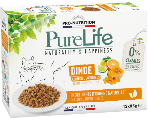 Pure Life à la dinde courge/agrumes, sans Céréales - 12x85g