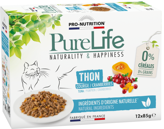 Pure Life au thon courge/cranberries, sans Céréales - 12x85g