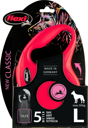 Flexi Laisse à enrouleur New Classic Tape Rouge