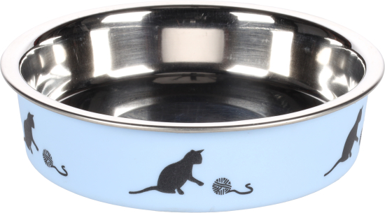 Gamelle pour la nourriture et l'eau Kena Rond Bleu clair et Argent 11CM-180ML