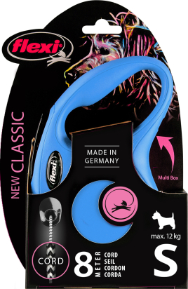 Flexi Laisse à enrouleur New Classic Cord Bleu