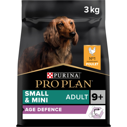 PRO PLAN Chien Small&Mini Adult 9+ Age Defence Poulet 3KG