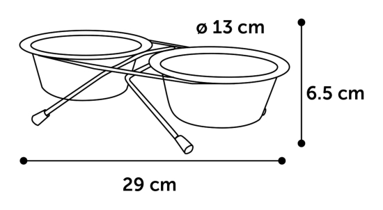 Gamelle pour la nourriture et l'eau Duo dinner support Arjun Argent