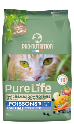 Pure Life chat 8+ Sterilised 2kg