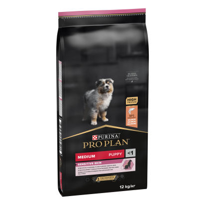 PRO PLAN Chien Medium Puppy Sensitive Skin Saumon 12KG