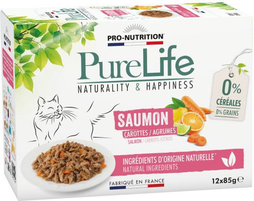 Pure Life au saumon carottes/agrumes, sans Céréales, sans Céréales - 12x85g