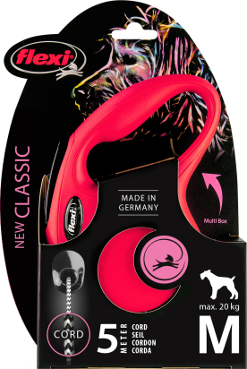 Flexi Laisse à enrouleur New Classic Cord Rouge
