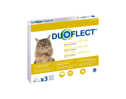 DUOFLECT® solution pour spot-on pour chats de 0.5-5 kg - 3 pipettes
