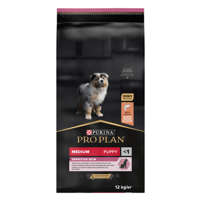 PRO PLAN Chien Medium Puppy Sensitive Skin Saumon 12KG