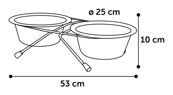 Gamelle pour la nourriture et l'eau Duo dinner support Arjun Argent
