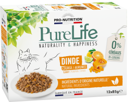 Pure Life à la dinde courge/agrumes, sans Céréales - 12x85g