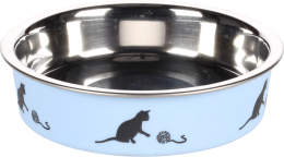 Gamelle pour la nourriture et l'eau Kena Rond Bleu clair & Argent