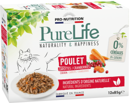 Pure Life au poulet carottes/cranberries, sans Céréales, sans Céréales - 12x85g