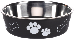 Gamelle pour la nourriture et l'eau Kena Rond Noir & Argent