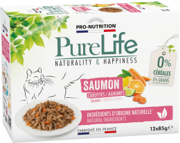 Pure Life au saumon carottes/agrumes, sans Céréales, sans Céréales - 12x85g
