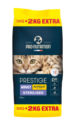 PRESTIGE CHAT ADULT STERILISED AU POULET 10KG + 2KG OFFERTS
