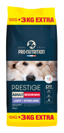 PRESTIGE CHIEN ADULT MEDIUM MAXI LIGHT STERILISED 15KG+3KG