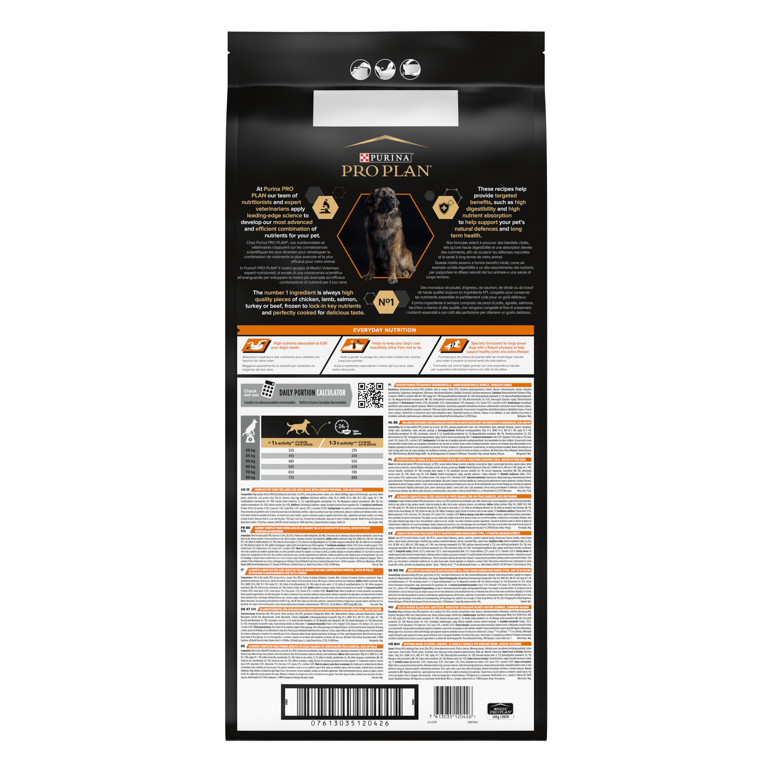 PRO PLAN Chien Large Adult Robust Everyday Nutrition Poulet 14KG