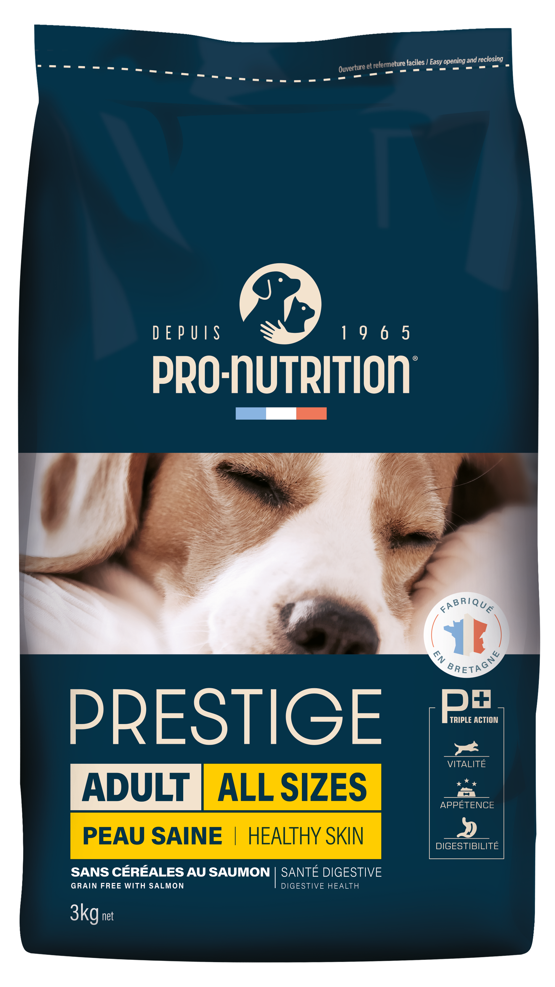 PRESTIGE CHIEN ADULT ALL SIZES - HEALTHY SKIN SANS CEREALES AU SAUMON 3KG