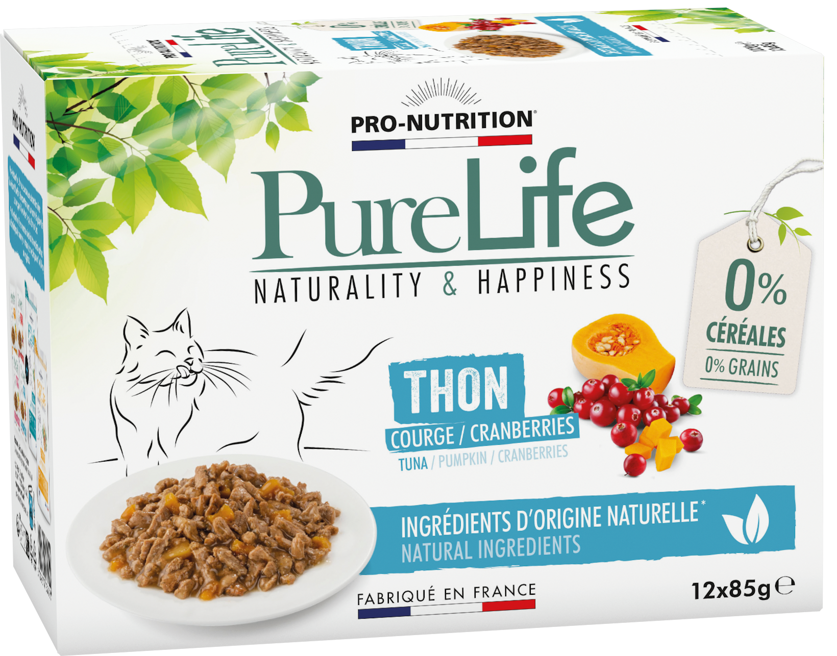 Pure Life au thon courge/cranberries, sans Céréales - 12x85g