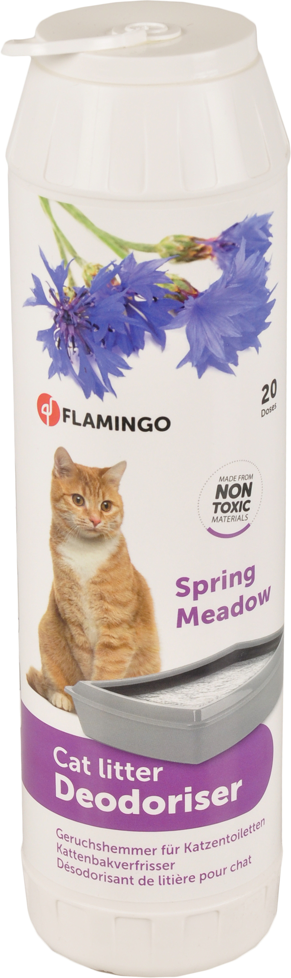 Désodorisant de litière pour chat Prairie de printemps Blanc