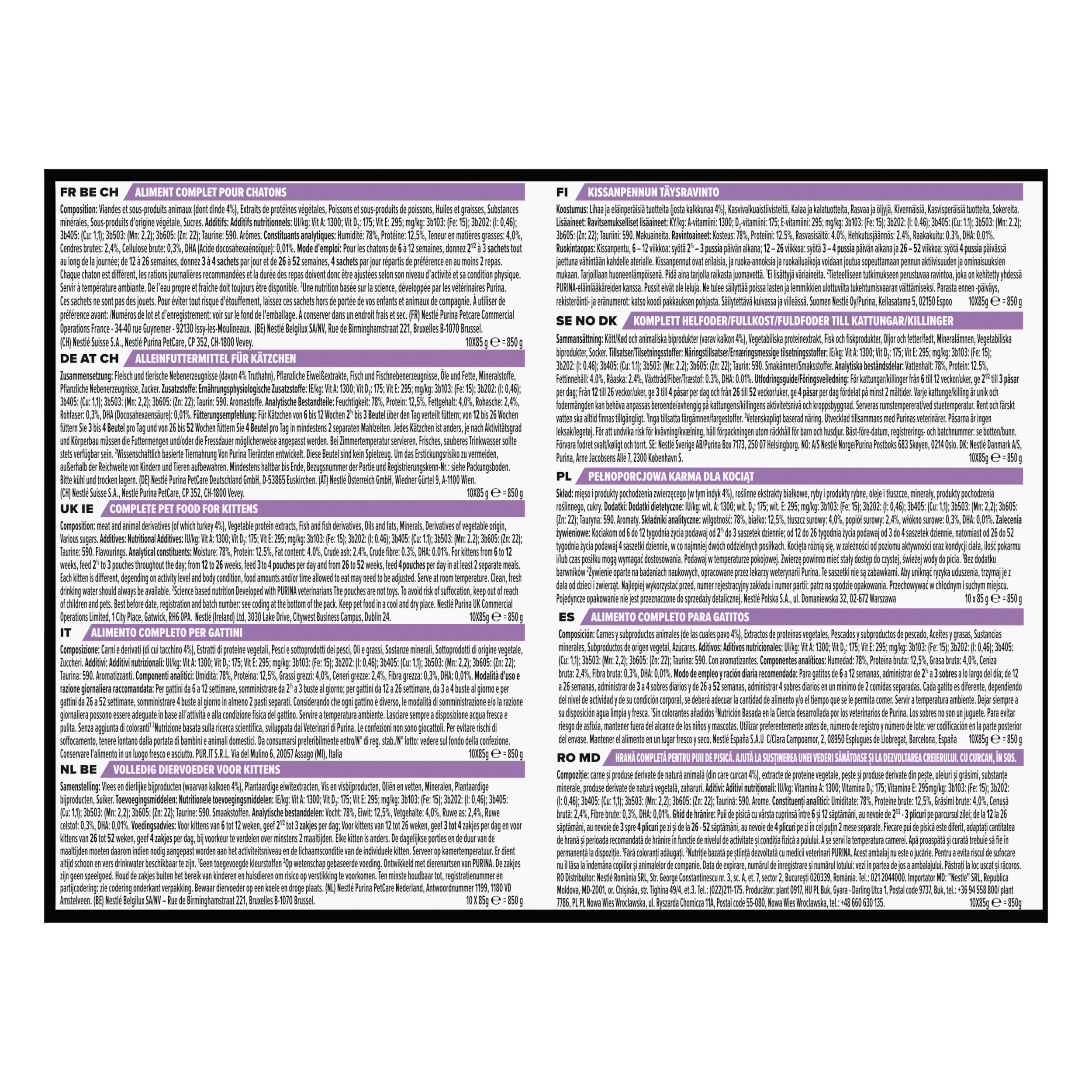 PRO PLAN Kitten HEALTHY START Dinde Sauce Pochons 10x85g