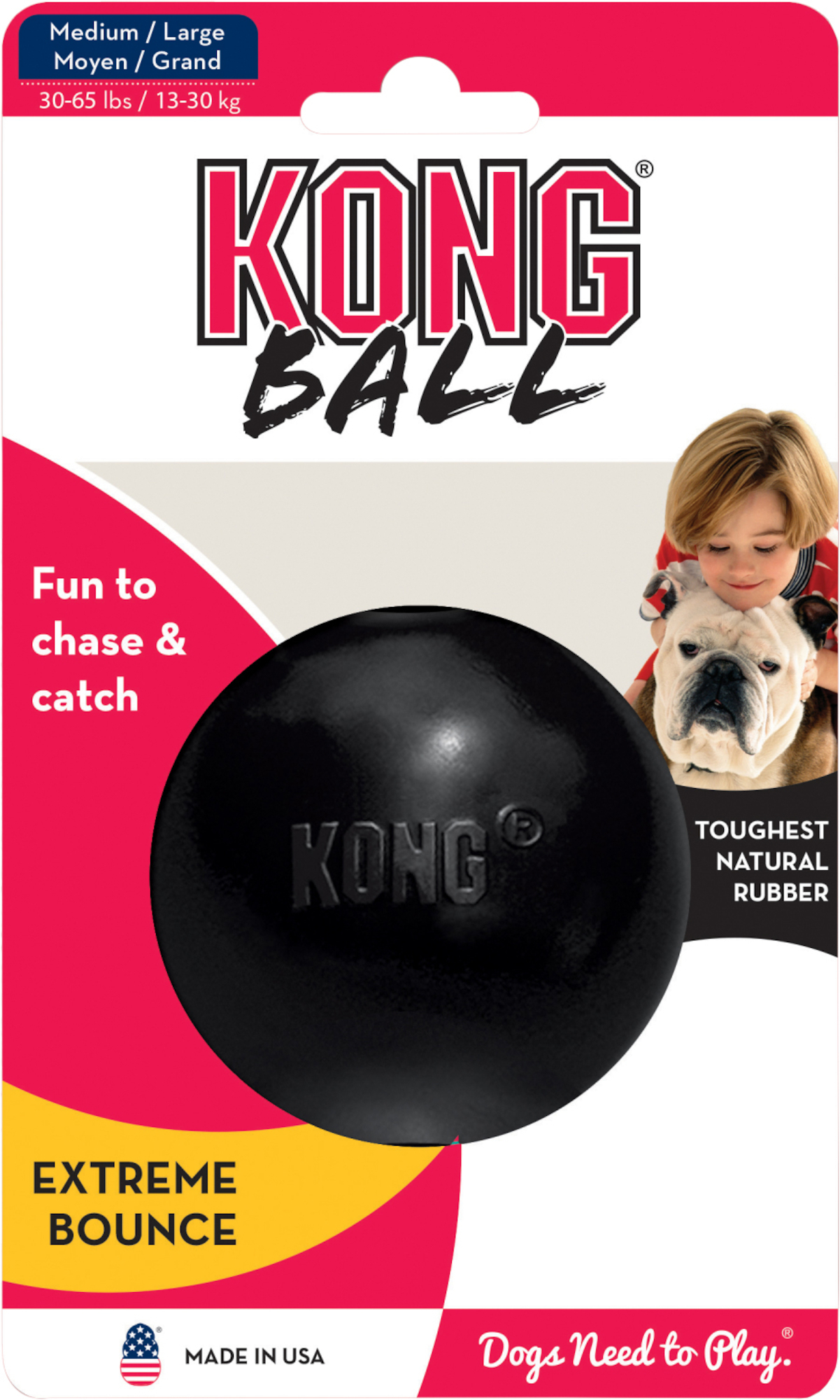 Kong® Jouet Extreme Noir Balle