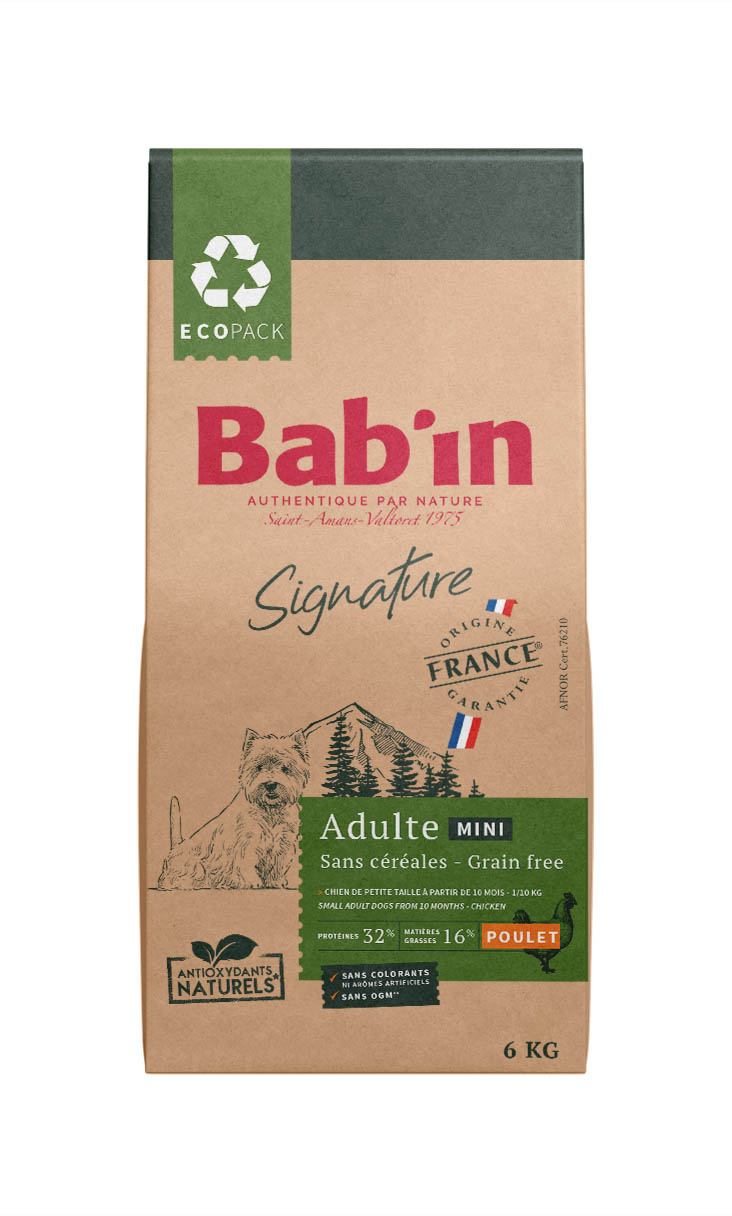 BAB'IN SIGNATURE SANS CEREALES MINI ADULTE POULET 6 KG