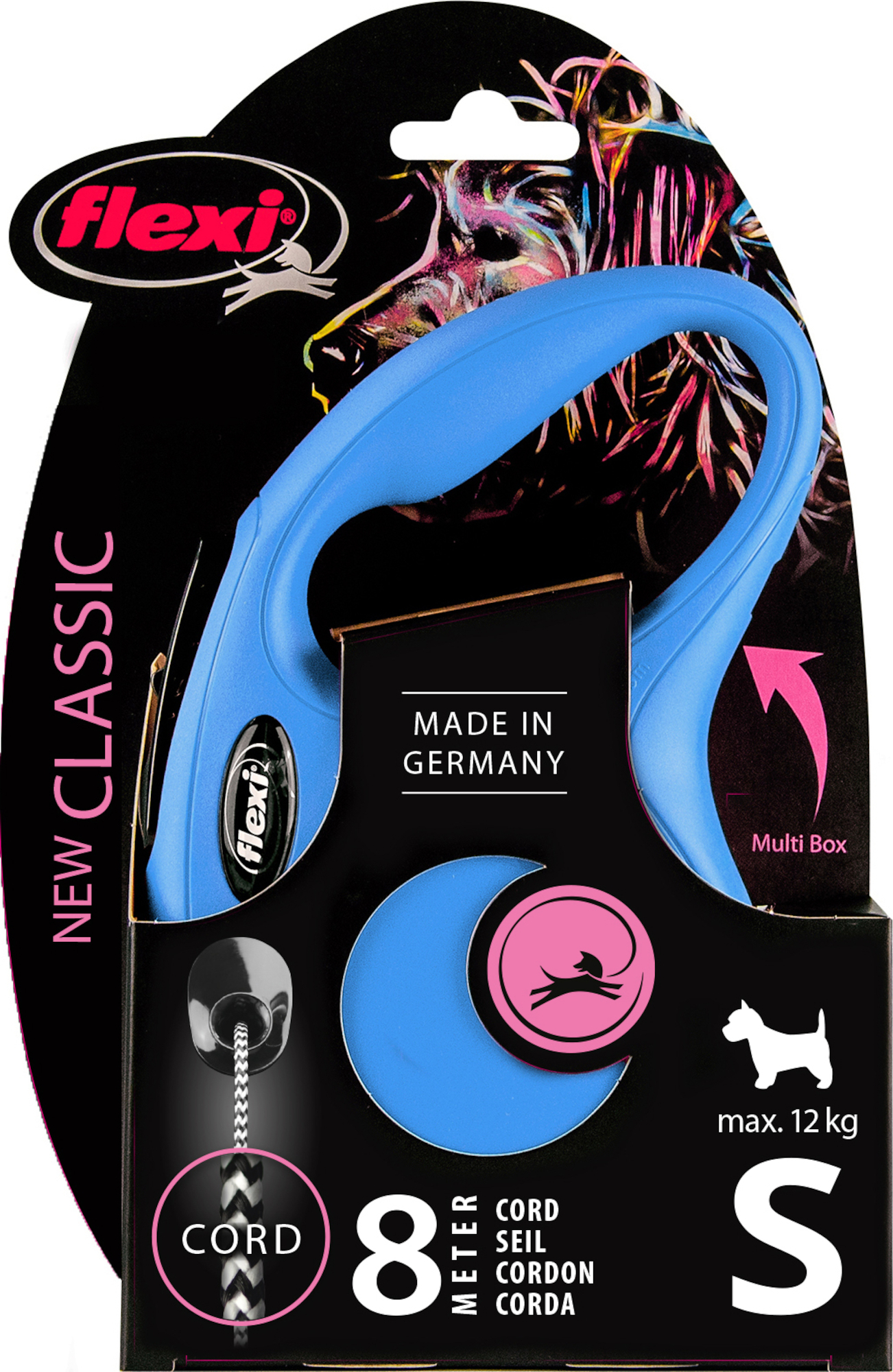 Flexi Laisse à enrouleur New Classic Cord Bleu