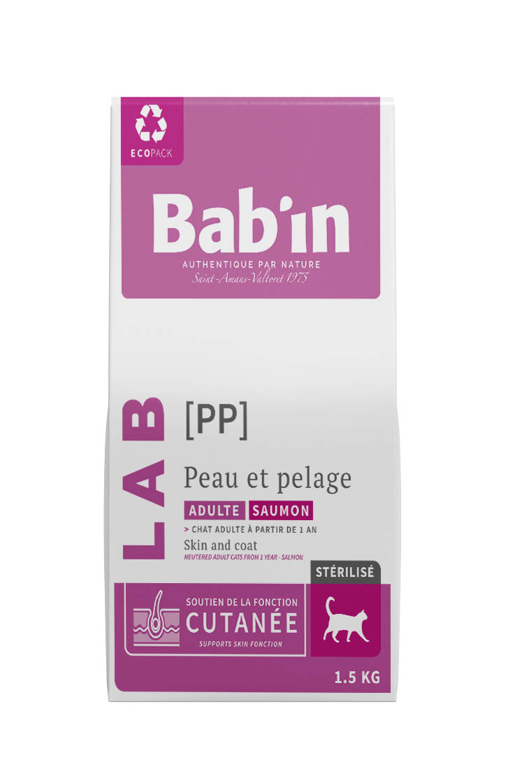 BAB'IN LAB CHAT ADULTE PEAU & PELAGE 1.5 KG
