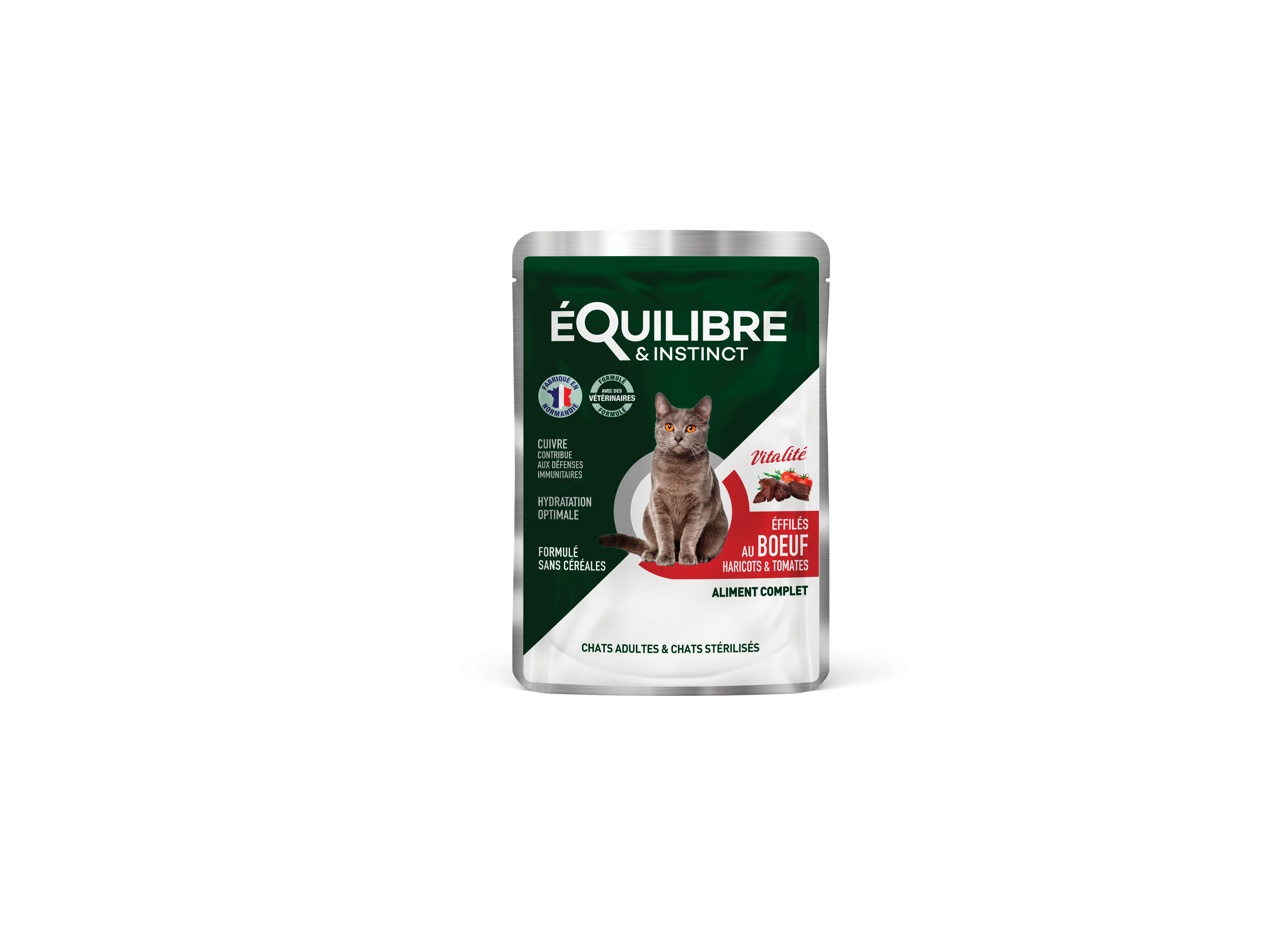 Effilés au bœuf, haricots & tomates pour CHAT STÉRILISÉ