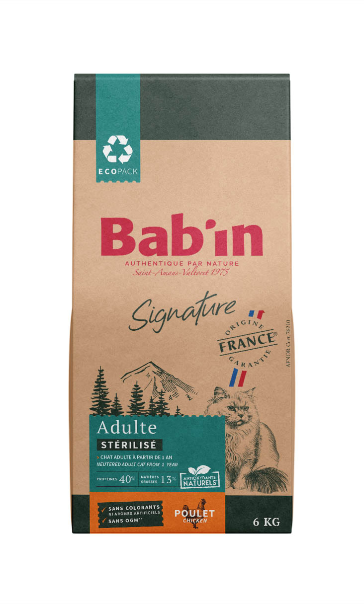 BAB'IN SIGNATURE CHAT ADULTE STERILISE POULET 6 KG
