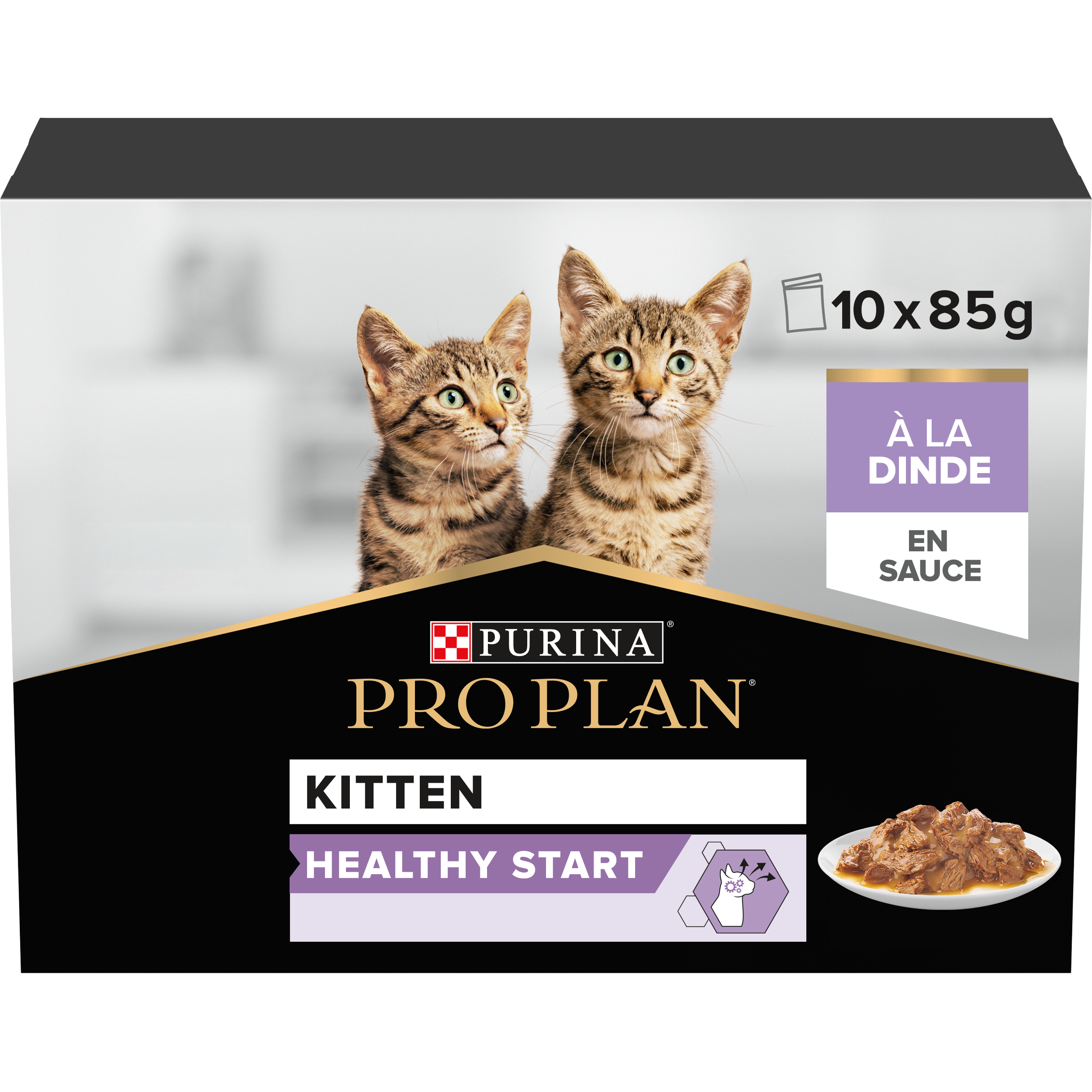 PRO PLAN Kitten HEALTHY START Dinde Sauce Pochons 10x85g