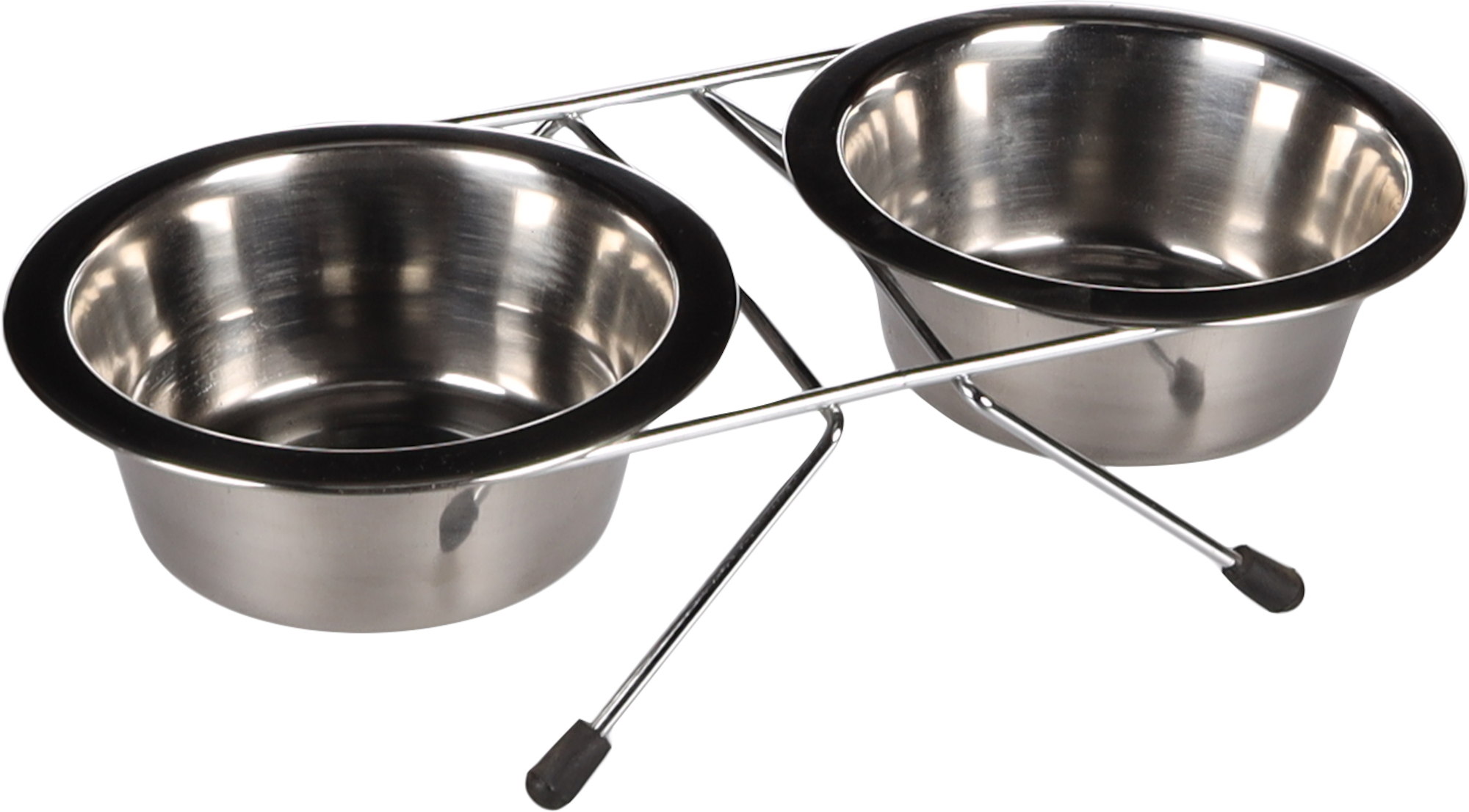 Gamelle pour la nourriture et l'eau Duo dinner support Arjun Argent