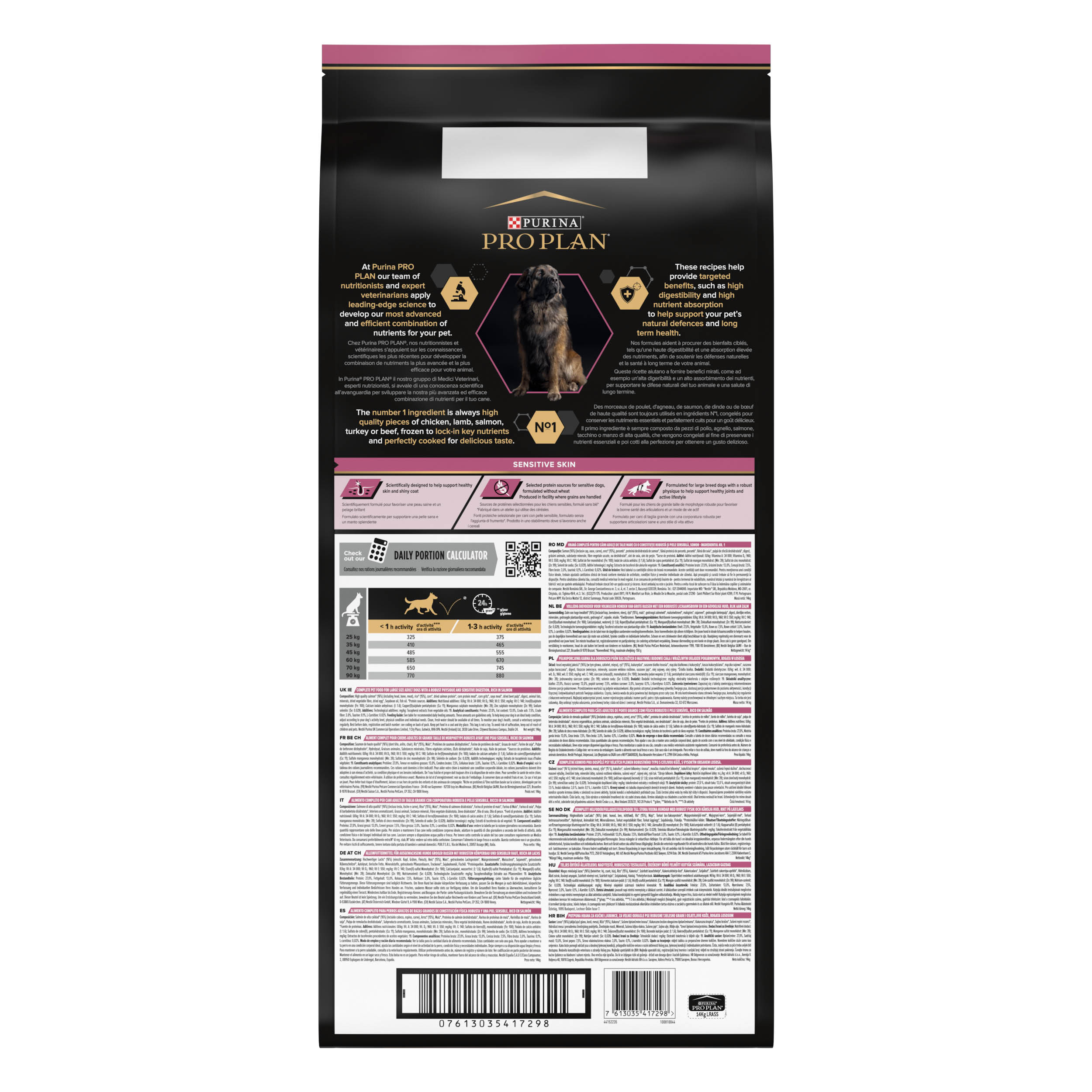 PRO PLAN Chien Large Adult Robust Sensitive Skin Saumon 14KG