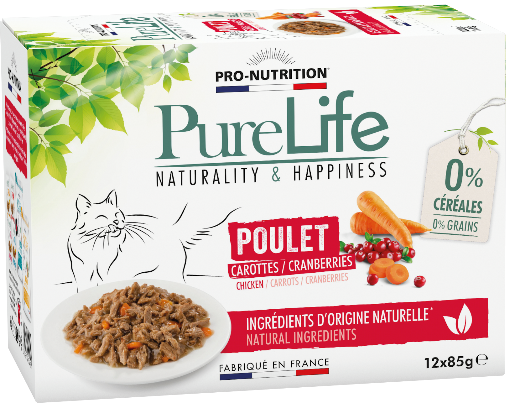 Pure Life au poulet carottes/cranberries, sans Céréales, sans Céréales - 12x85g
