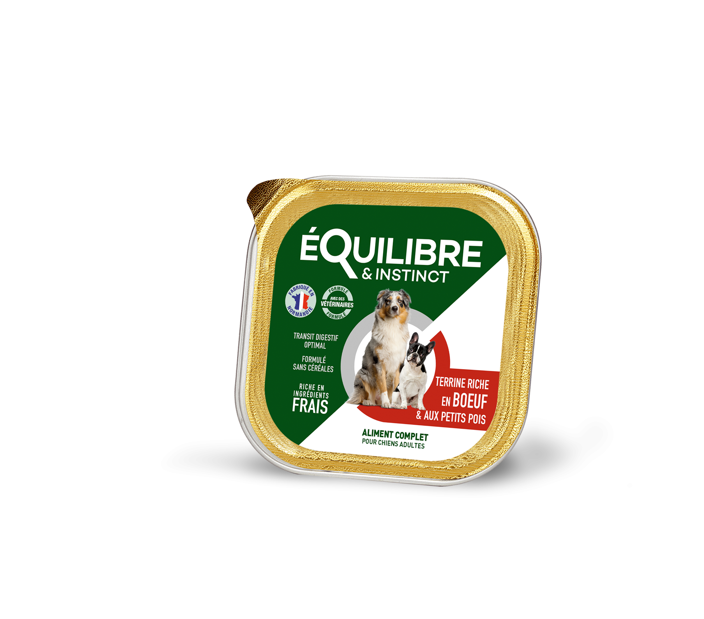 Pâtées riches en bœuf & aux petits pois pour CHIEN ADULTE