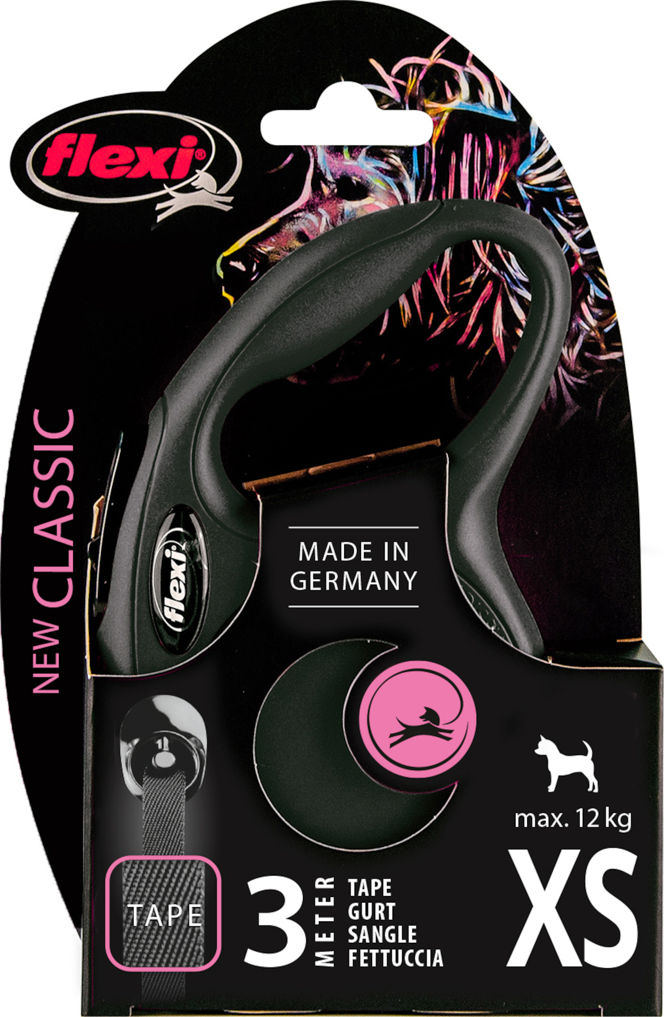 Flexi Laisse à enrouleur New Classic Tape Noir