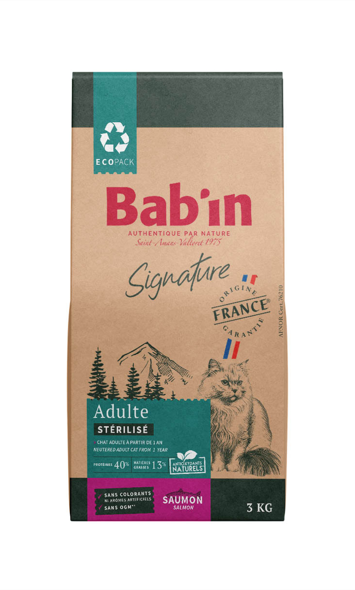 BAB'IN SIGNATURE CHAT ADULTE STERILISE SAUMON 3 KG