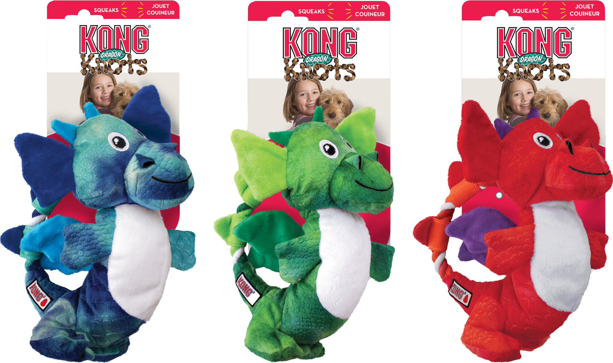 Kong® Jouet Knots Plusieurs couleurs Dragon