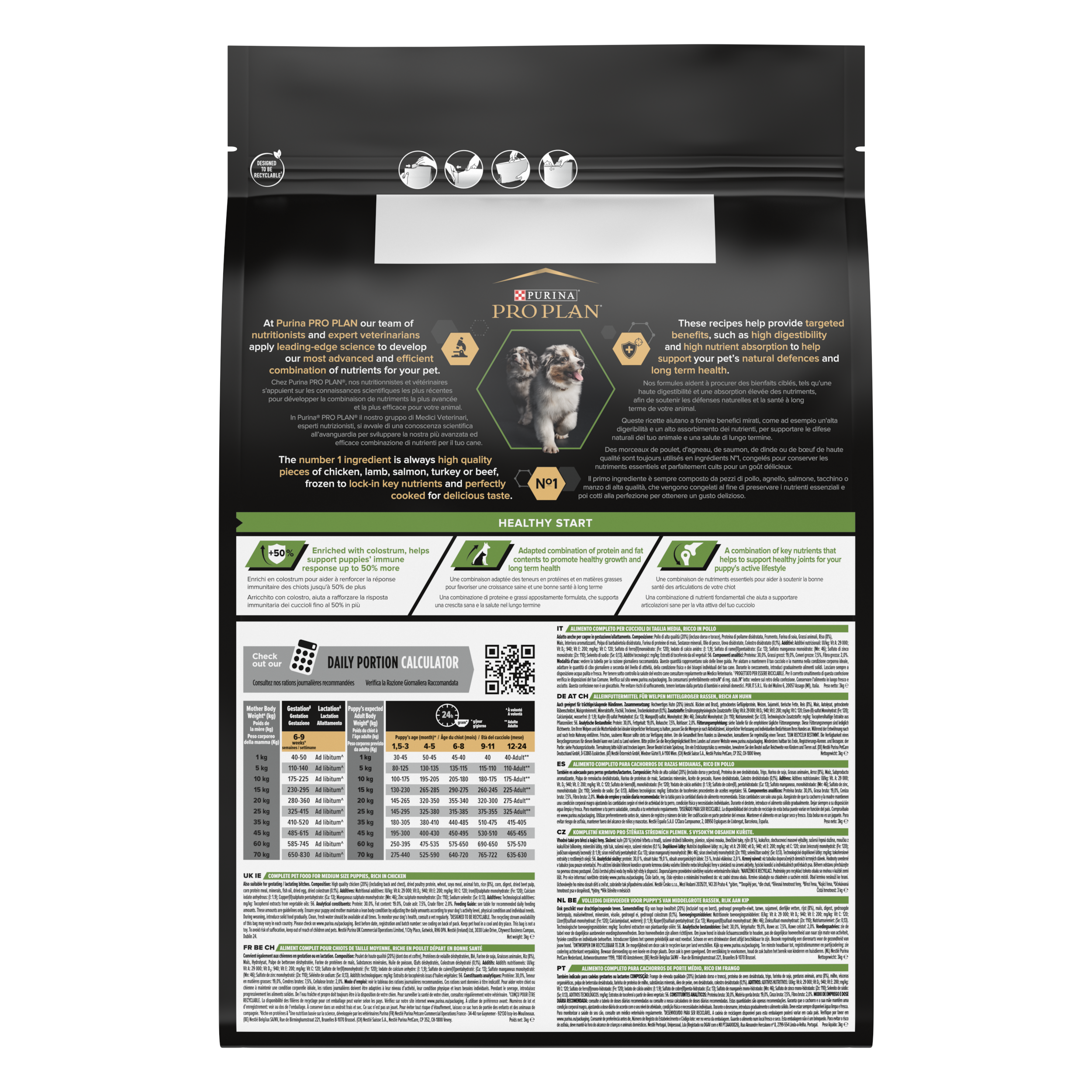 PRO PLAN Chien Medium Puppy Healthy Start Poulet 3KG