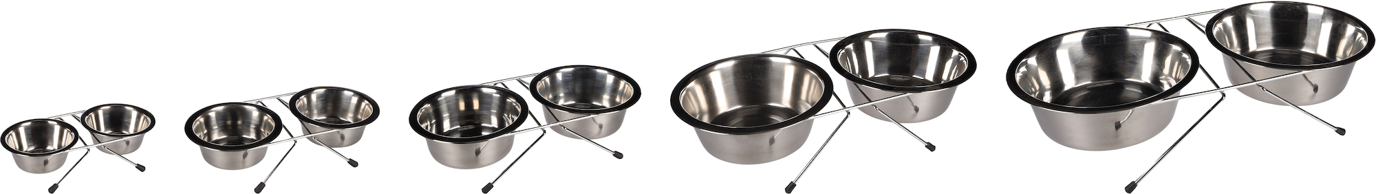 Gamelle pour la nourriture et l'eau Duo dinner support Arjun Argent