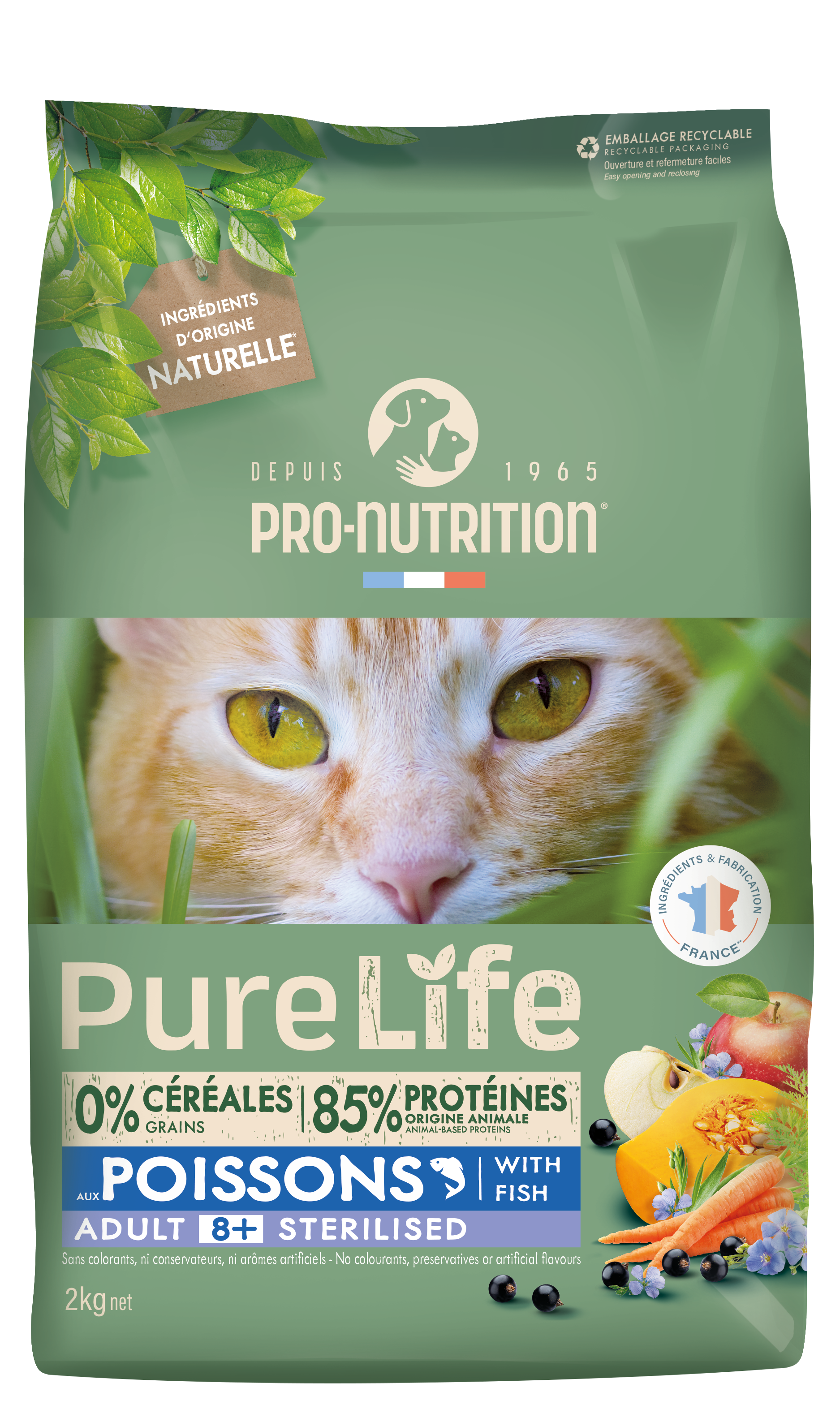 Pure Life chat 8+ Sterilised 2kg