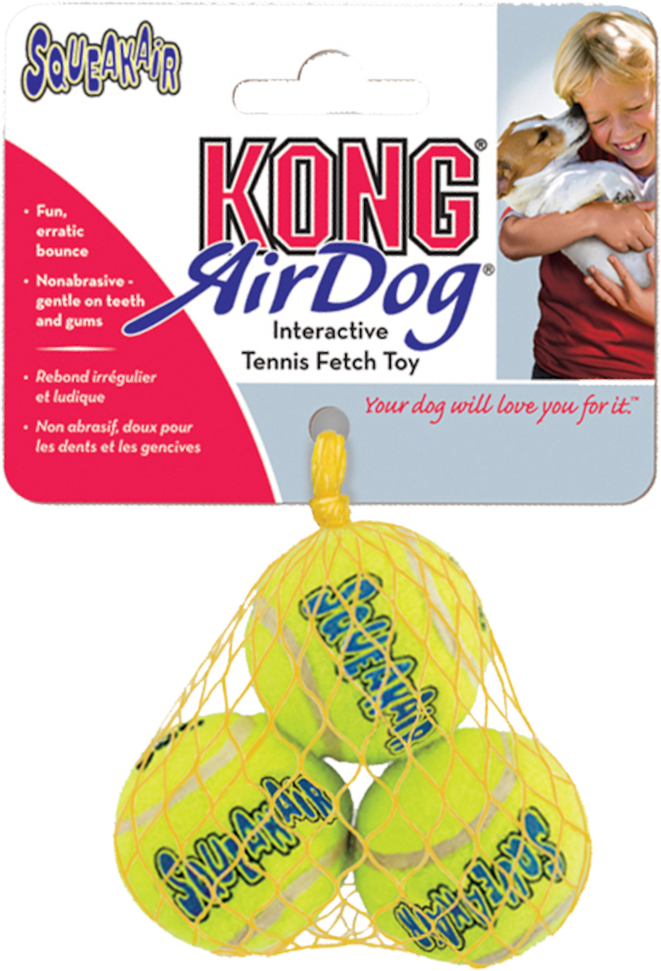 Kong® Jouet Air Dog SMALL Jaune Balle de tennis