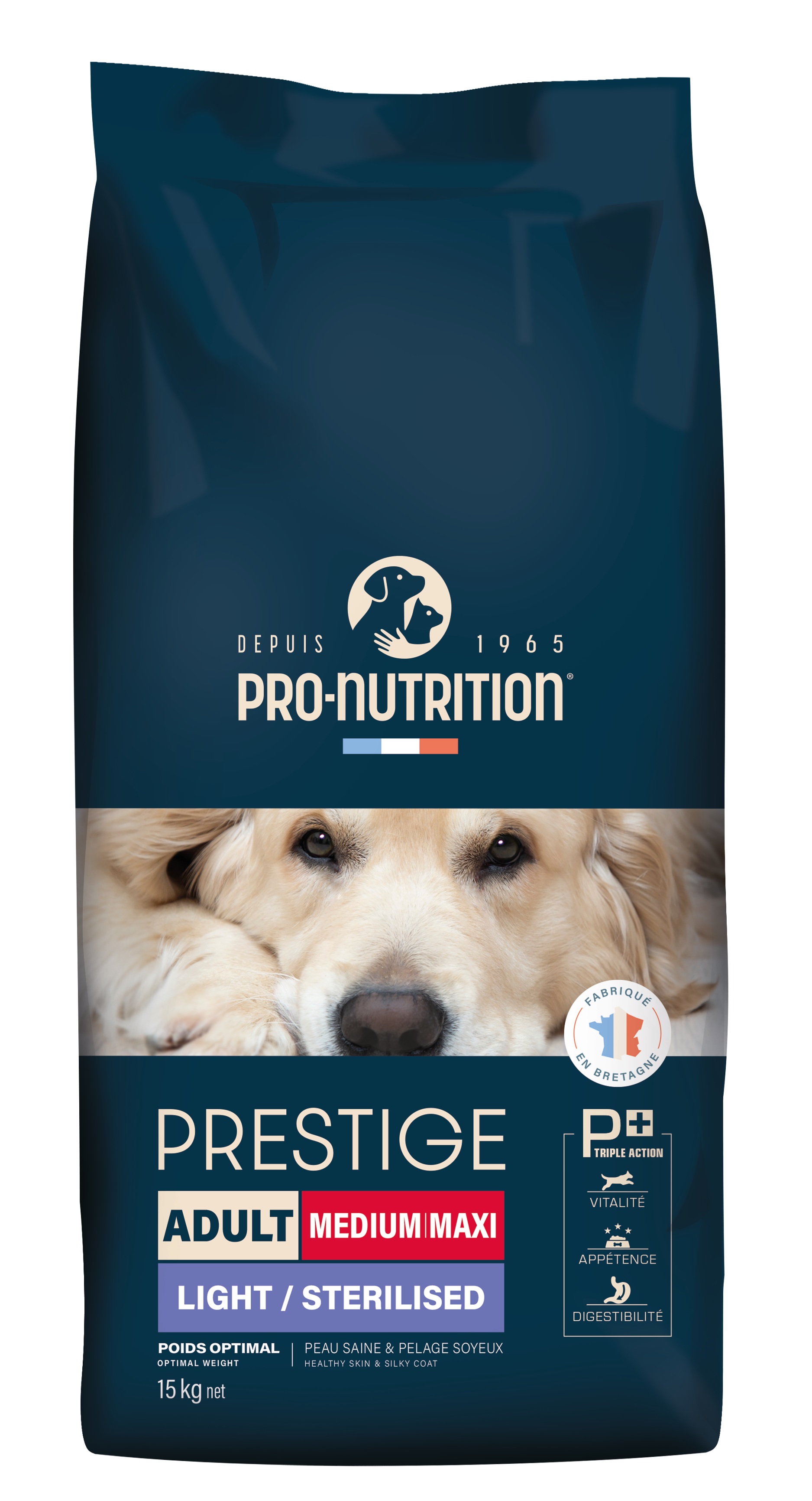 PRESTIGE CHIEN ADULT MEDIUM MAXI LIGHT STERILISED 15KG