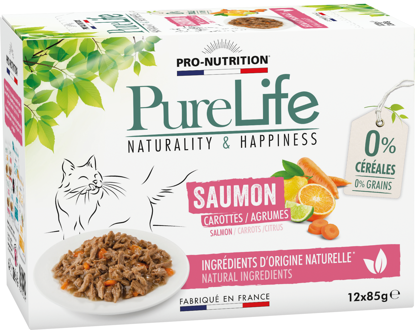 Pure Life au saumon carottes/agrumes, sans Céréales, sans Céréales - 12x85g