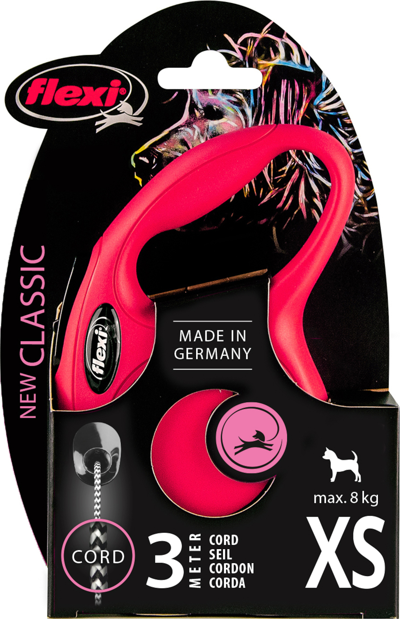 Flexi Laisse à enrouleur New Classic Cord Rouge