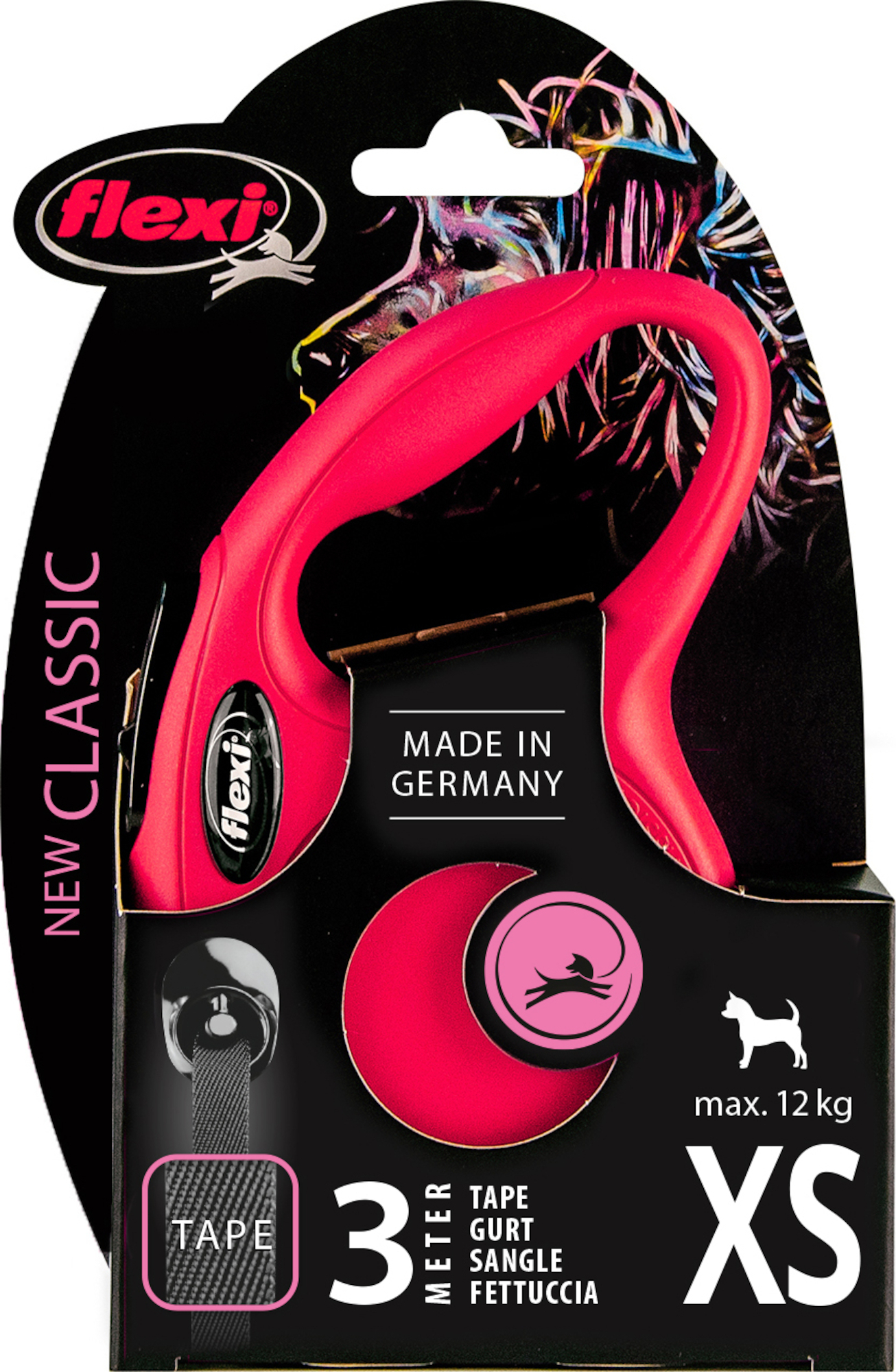 Flexi Laisse à enrouleur New Classic Tape Rouge