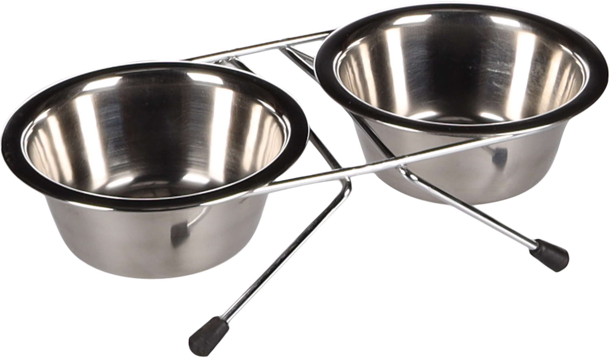 Gamelle pour la nourriture et l'eau Duo dinner support Arjun Argent